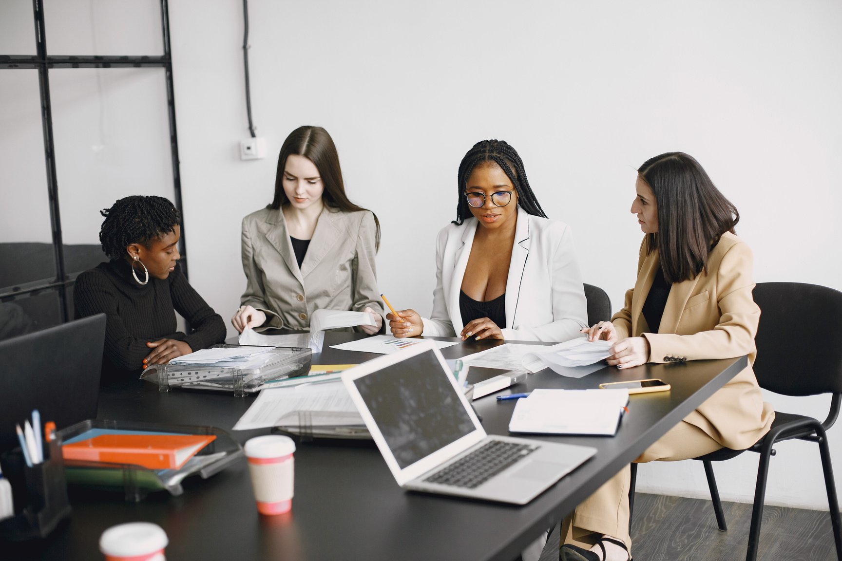 Office Meeting Room with Professional Women